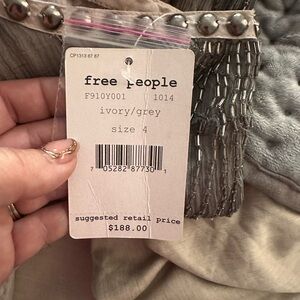 Free people ivory/grey tank